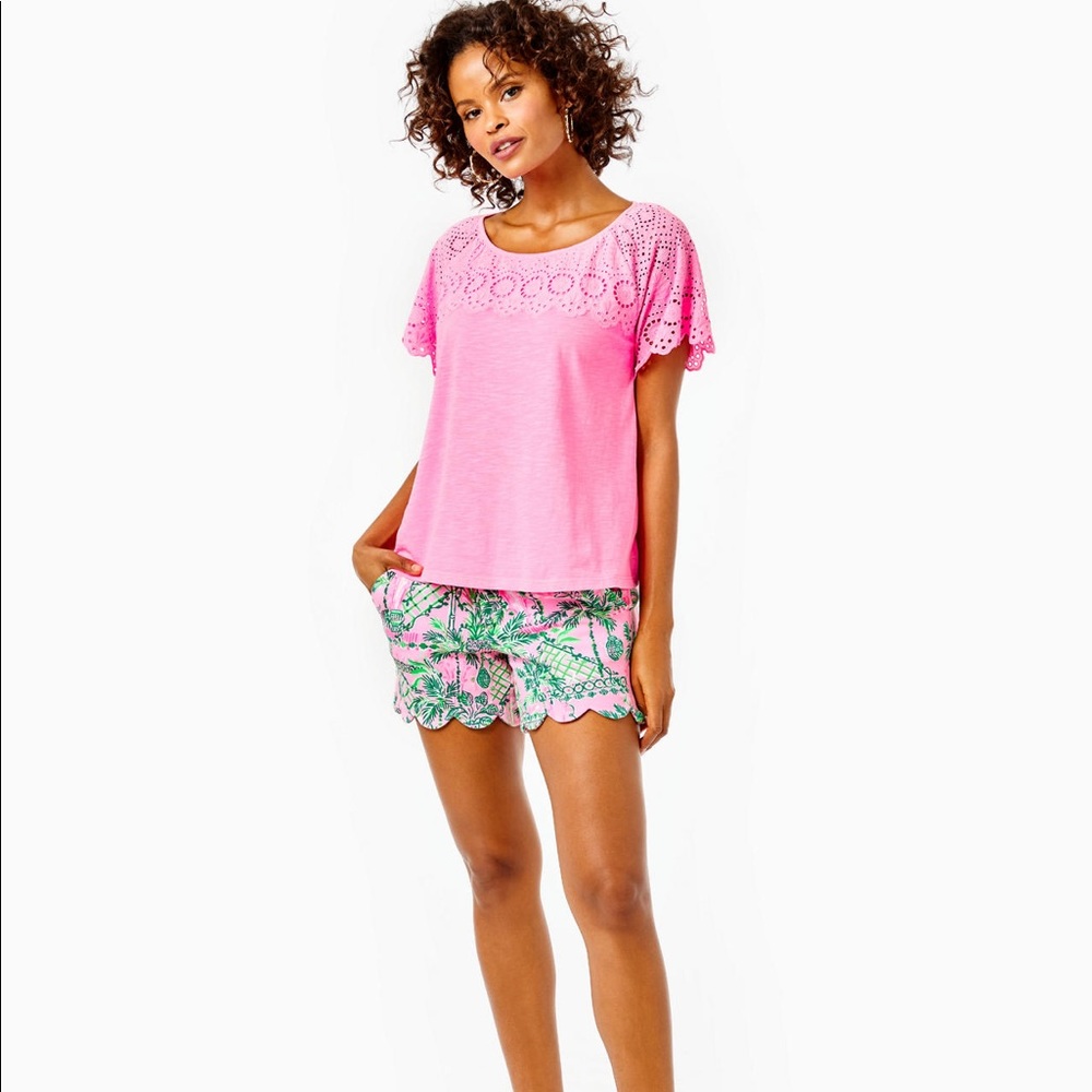 NWT Lilly Pulitzer Taylinn Eyelet Lace Top in Pink Shandy, Small